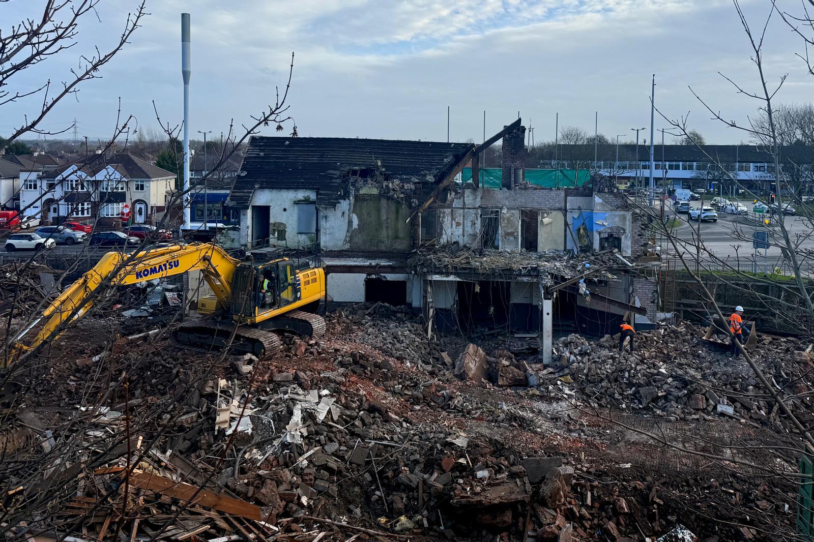 Merseyside village being transformed as demolition begins on landmark ...