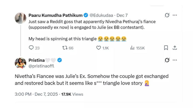 After Palash Mucchal and Smriti Mandhana, South star Nivetha Pethuraj ...