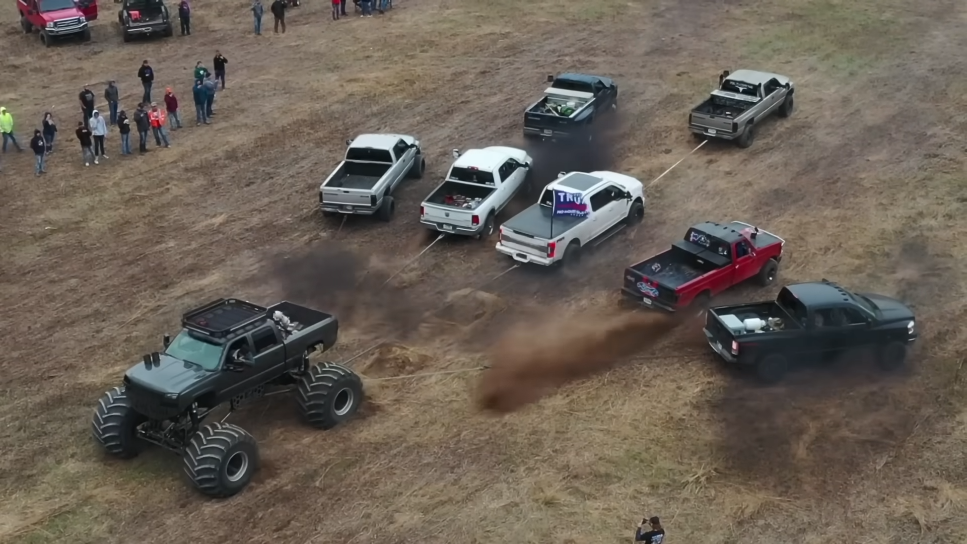 We put 7 trucks against a 20,000-lb monster truck - the results were insane