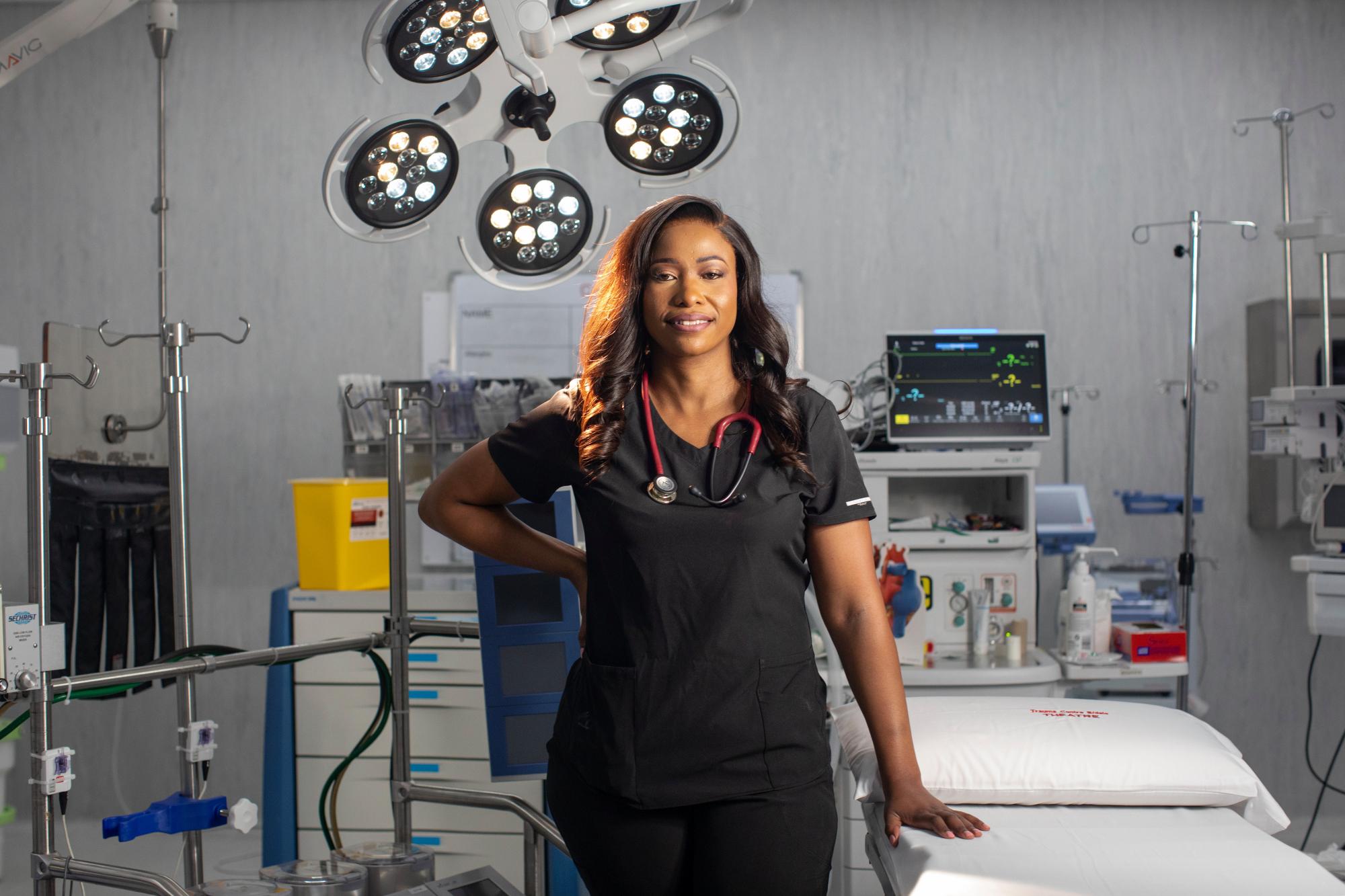 Kudzai Kanyepi, the first and only Zimbabwean female cardiothoracic surgeon, at work at the trauma centre in Harare, Zimbabwe. Photograph: Cynthia R Matonhodze/The Guardian