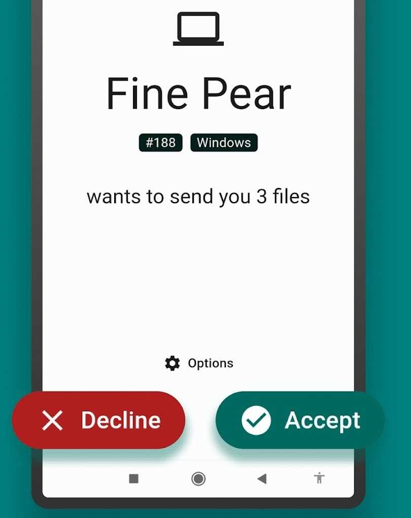 file recieve notification on Localsend