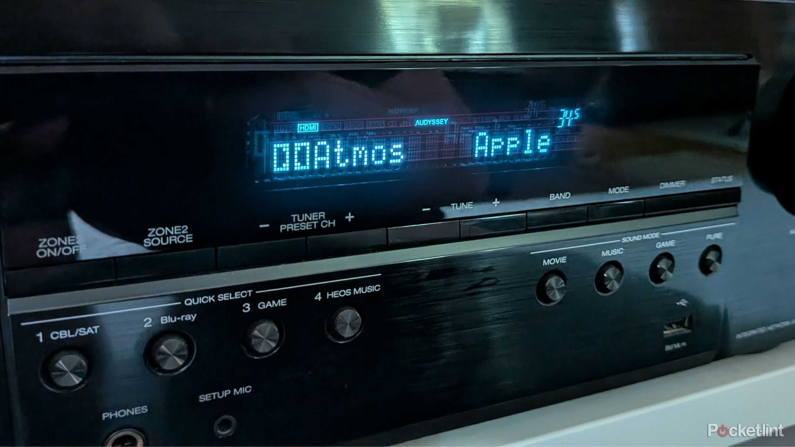 Dolby Atmos displayed on a receiver.
