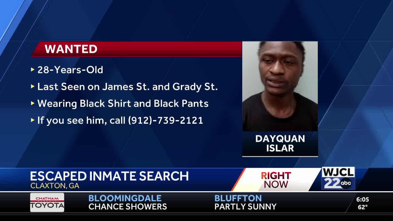 Inmate escapes custody in Evans County