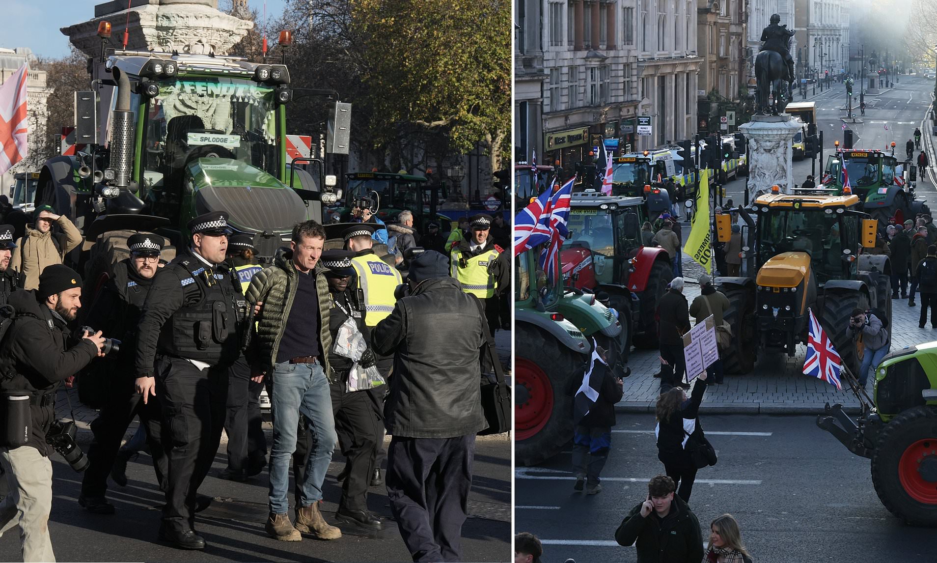 Furious farmers defy tractor ban as they drive to Westminster in ...