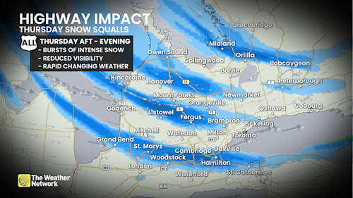 Lake-effect snow squalls could bring up to 50 cm to parts of southern ...