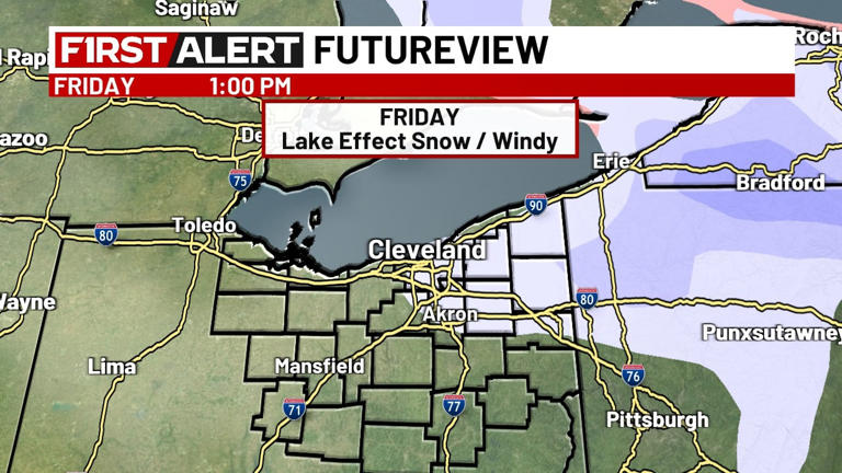 Lake effect snow warning issued for parts of Northeast Ohio starting ...
