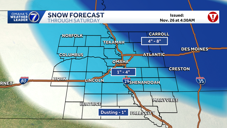 Post-Thanksgiving snow chances could impact holiday travel in Omaha area