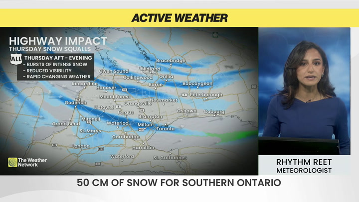 Up to 50 cm of snow forecast for southern Ontario
