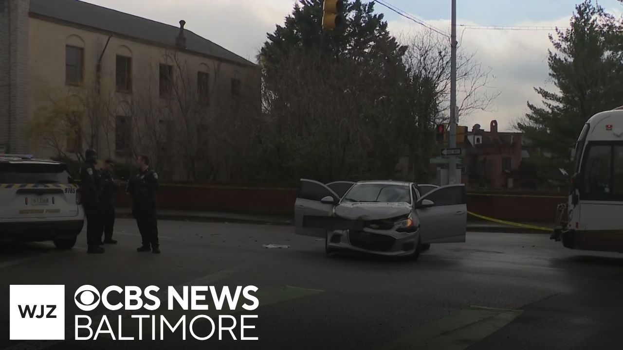 Woman, man dead after reported shooting, car crash in Baltimore