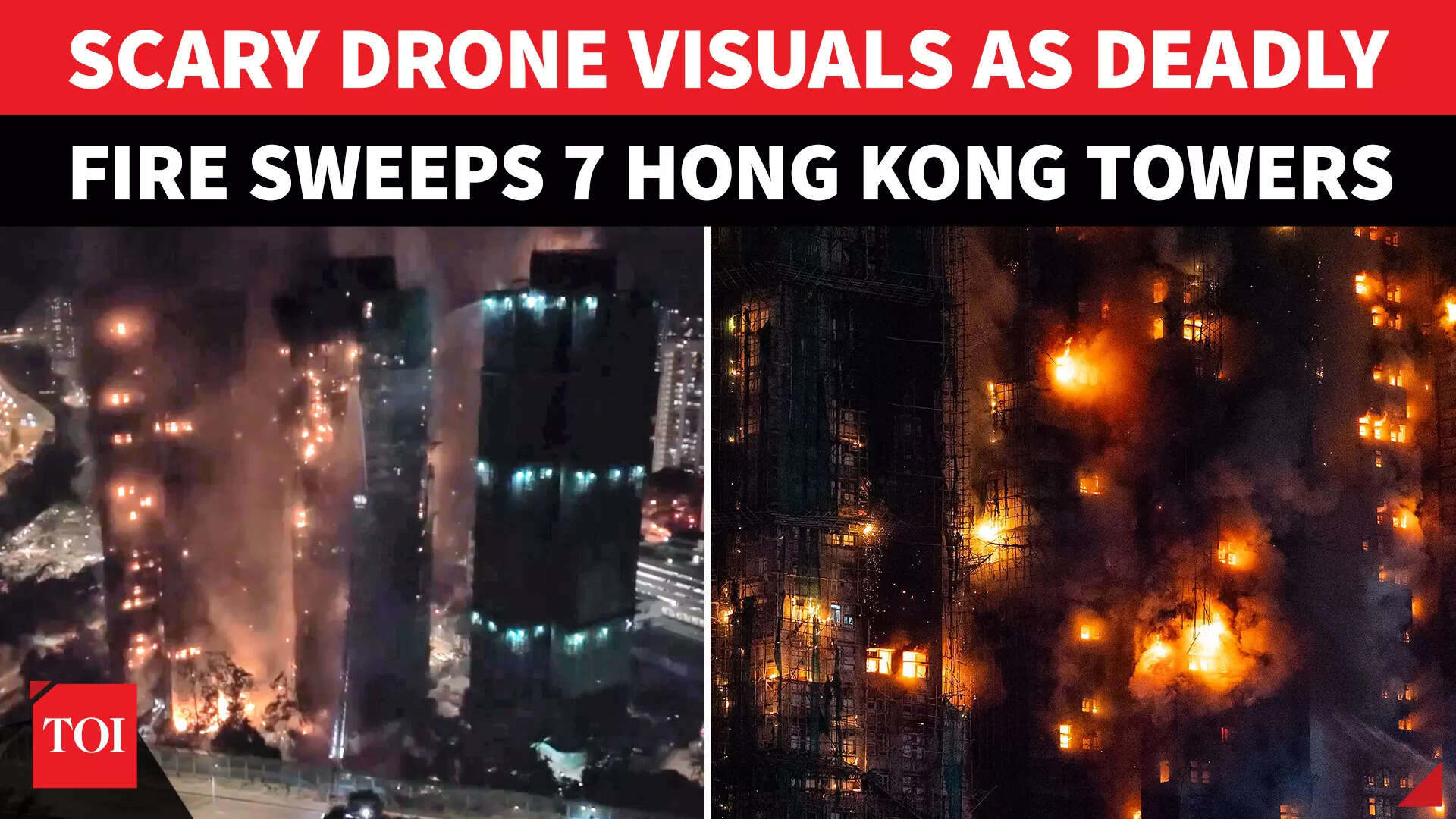 Hong Kong Inferno: Terrifying Visuals As Fires Sweep 7 High-Rise Towers ...