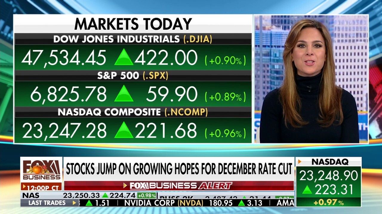 Stocks jump on growing hopes for December rate cut