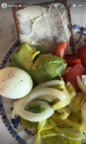 Heidi Klum/Instagram Heidi Klum shared a photo of her veggie-packed breakfast.
