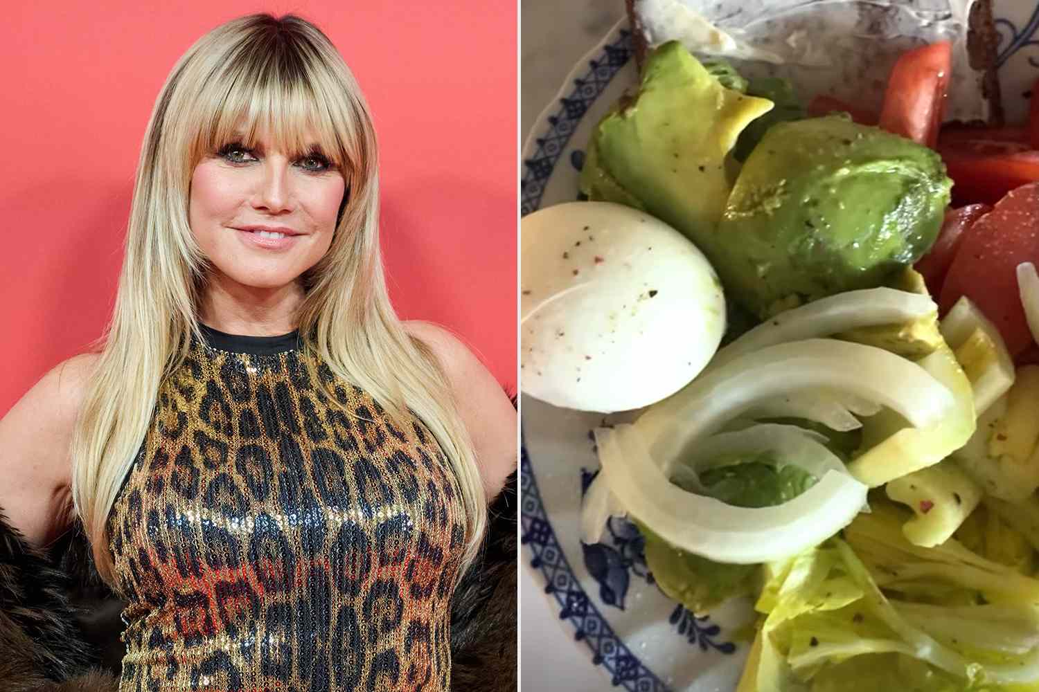 Annette Riedl/picture alliance via Getty; Heidi Klum/Instagram Heidi Klum (left) shared a photo of her breakfast (right) which includes raw onions
