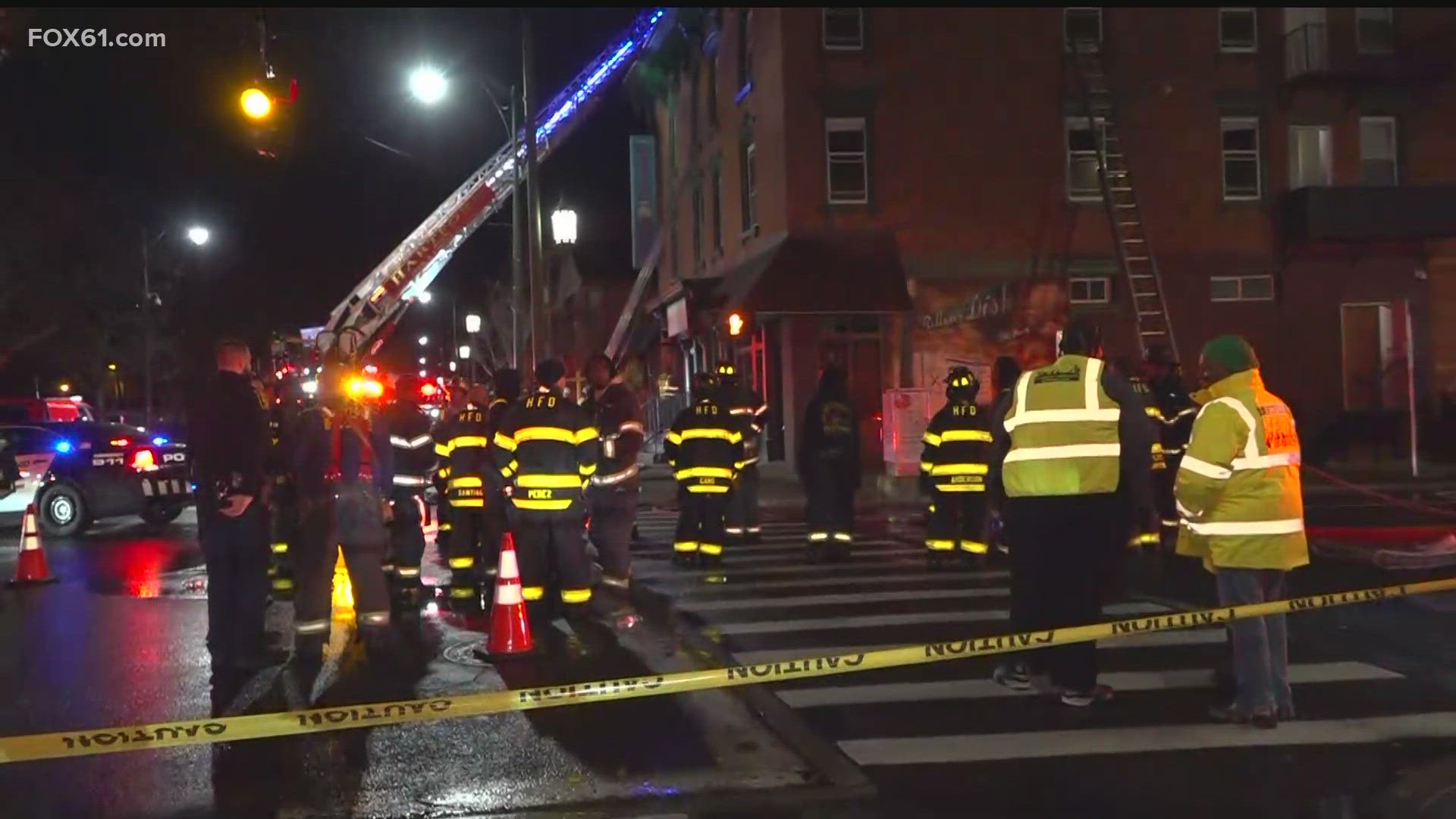 2 firefighters fall through floor during Hartford apartment building fire