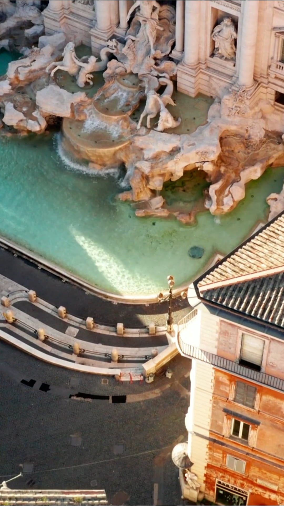 The Trevi Fountain: Drone Views of Rome's Iconic Landmark.