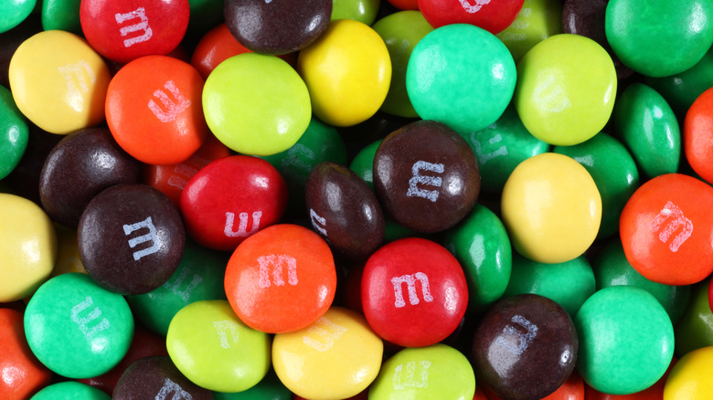 Various colors of M&Ms candies