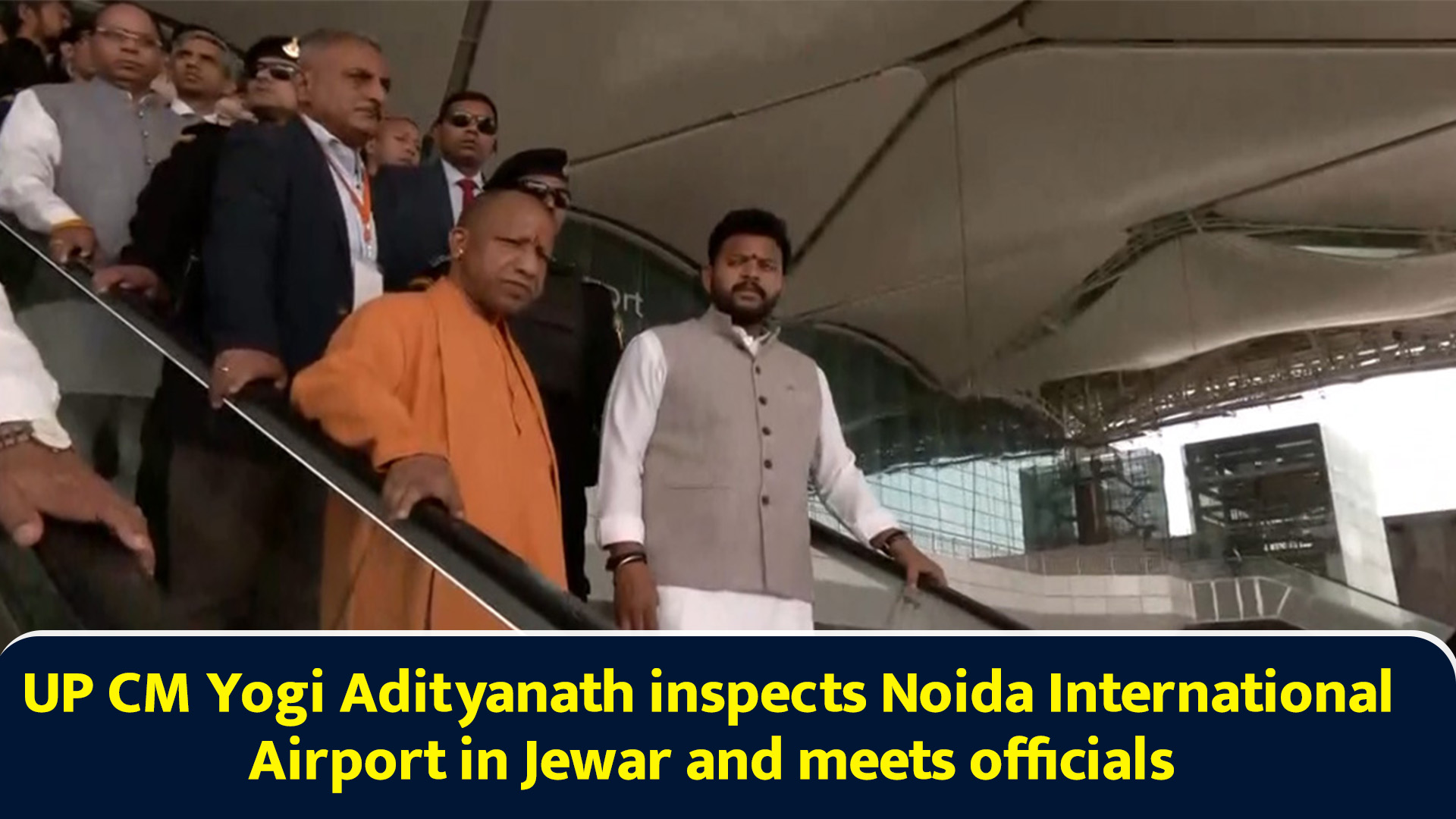 UP CM Yogi Adityanath inspects Noida International Airport in Jewar and ...