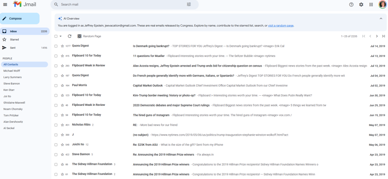 Jmail: The website that lets you browse Jeffrey Epstein's emails