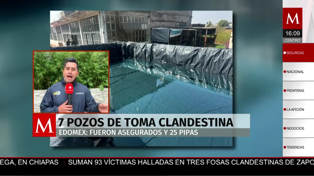 Aseguran siete pozos clandestinos de agua y veinticinco pipas en el Edomex