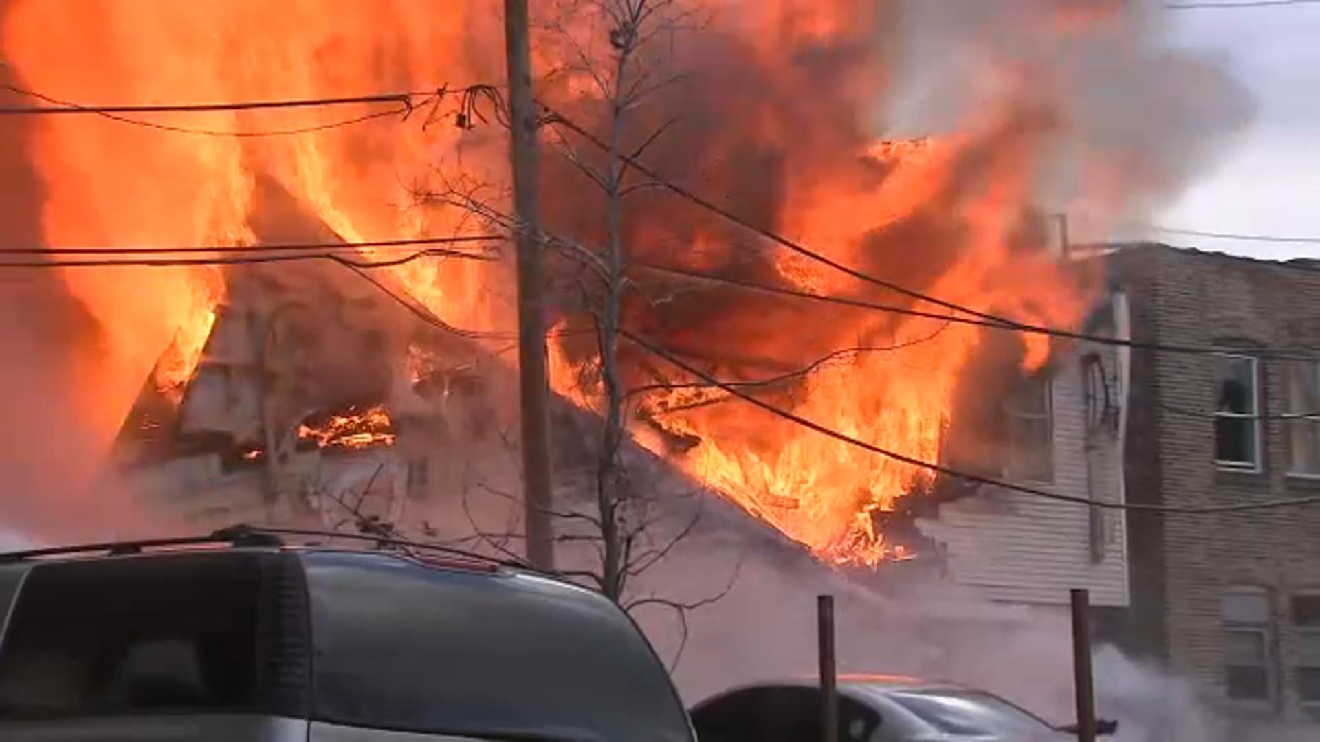 Englewood church collapses as Chicago fire crews battle large flames