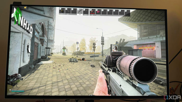 A photo of a display showing Escape From Tarkov