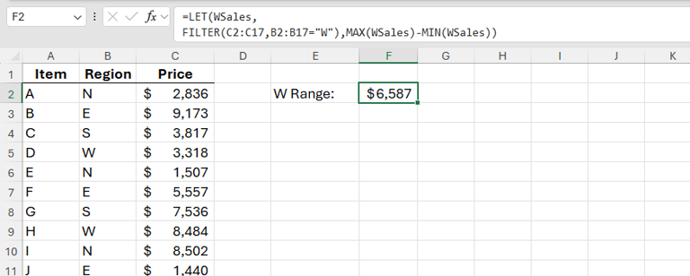 How to use the LET function in Microsoft Excel