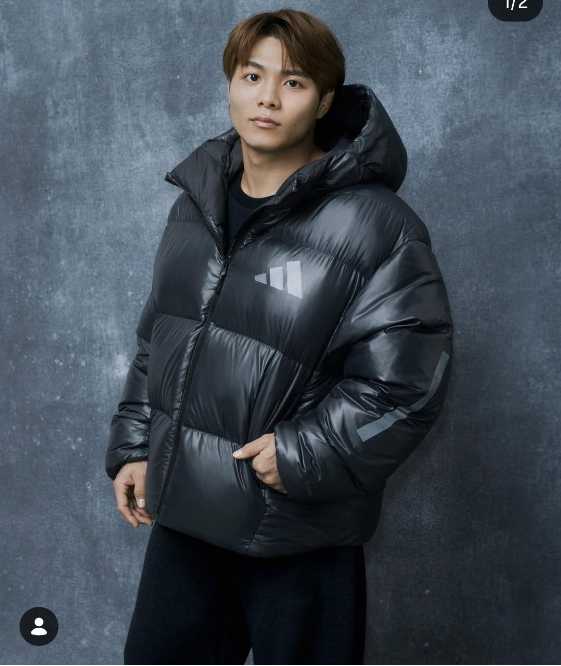 ⭐︎美品⭐︎ adidas ダウン　最終安値になります 阿部一二三が黒のadidasダウン披露 新作ZNEに絶賛コメント殺到“世界一