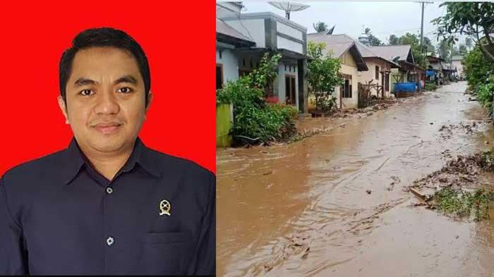 BANJIR - Kolase foto Azhar Hasibuan (kiri), Ketua PA Sibolga yang Sempat Hilang Kontak saat Banjir Menerjang. (kanan) Banjir menerjang Sibolga. (Kolase Tribunnews dan Laman resmi Pengadilan Agama Sibolga)