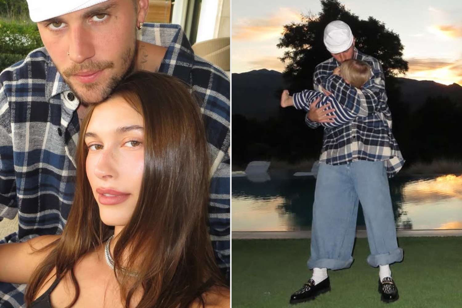 Justin Bieber comparte un dulce abrazo con su hijo, Jack Blues, mientras su esposa Hailey prepara rollos de canela para celebrar el Día de Acción de Gracias.