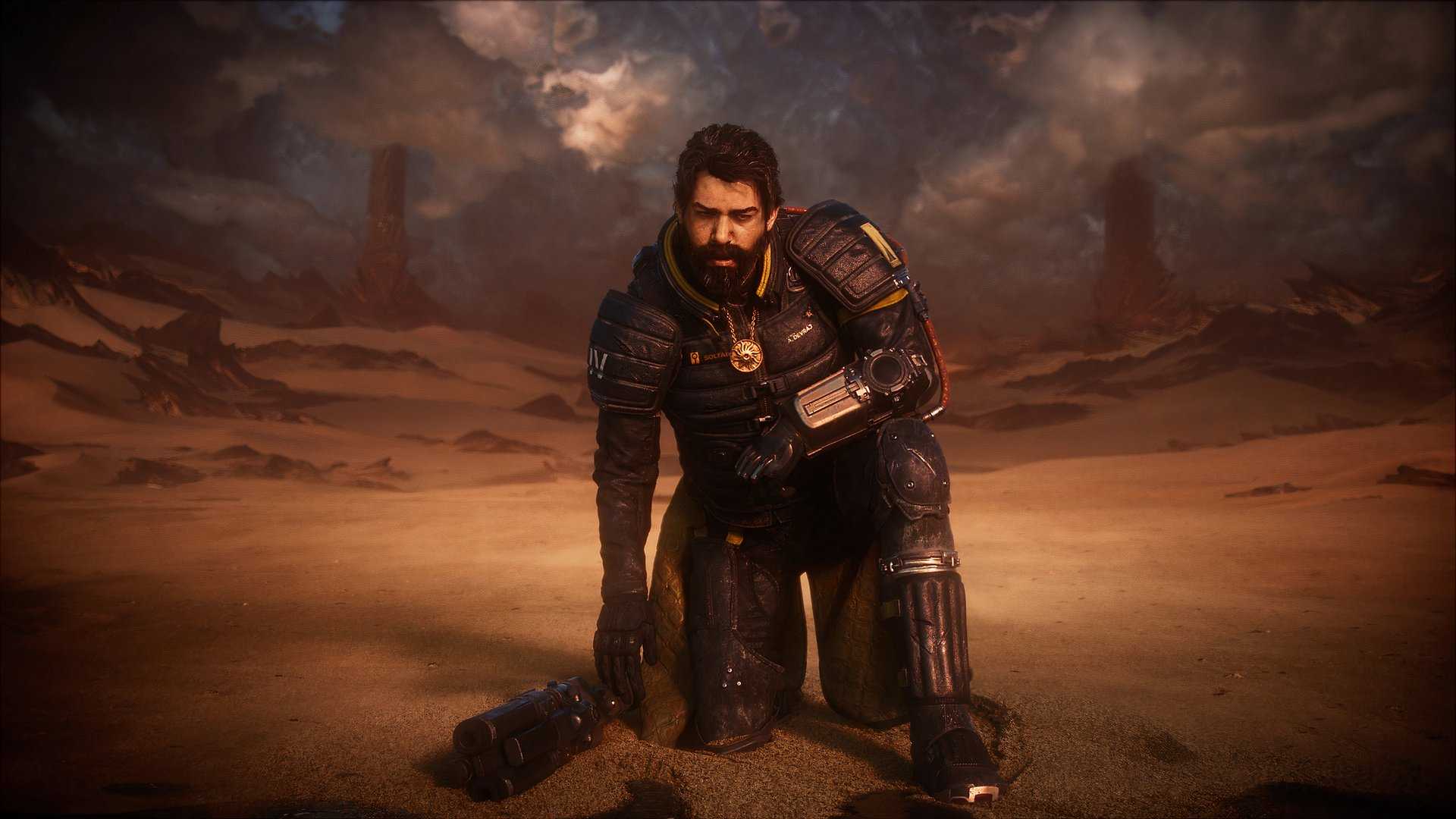Arjun kneeling down in Saros