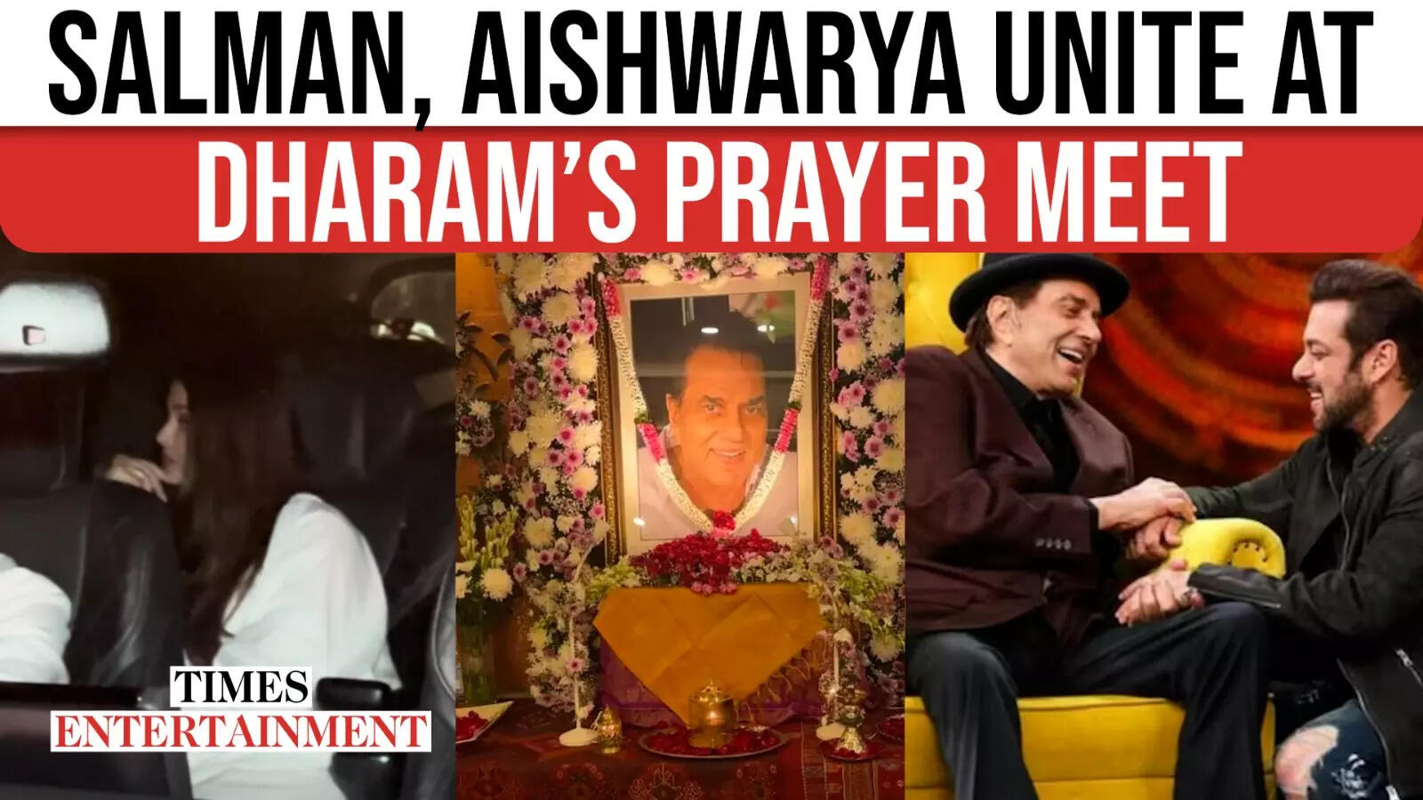 B Town Celebs Salman Khan, Aishwarya Rai Attend Dharmendra Prayer Meet!