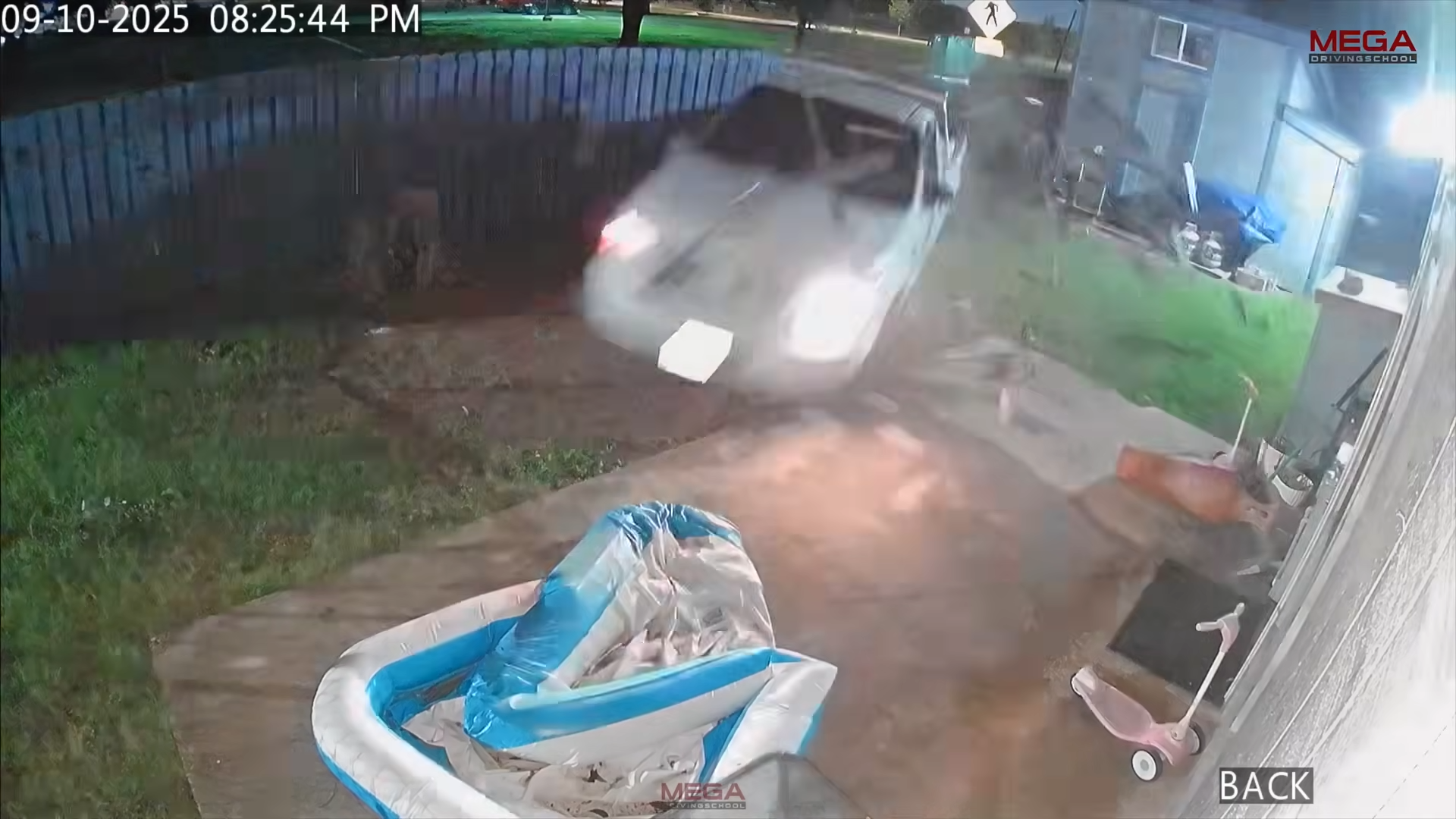 High-Speed Car Smashes Through Fence and Slams Into Family Home