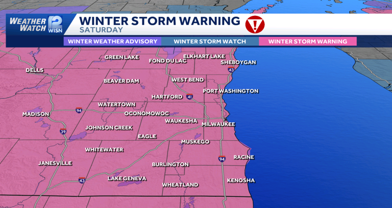 Winter Storm Warning: 6-10 inches of snow for SE Wisconsin on Saturday