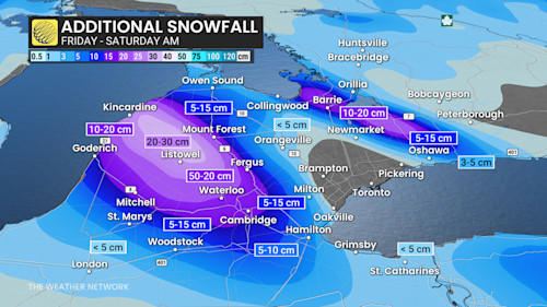Snow squalls continue in southern Ontario, next system close behind