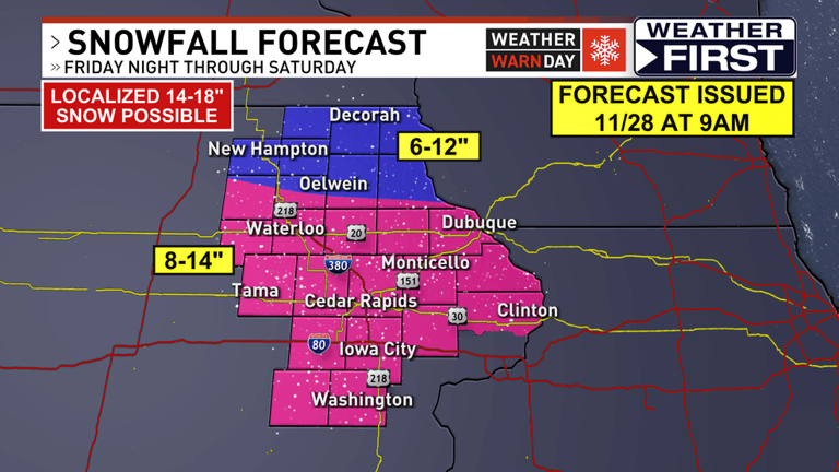Winter storm still on track to bring several inches of snow to eastern ...