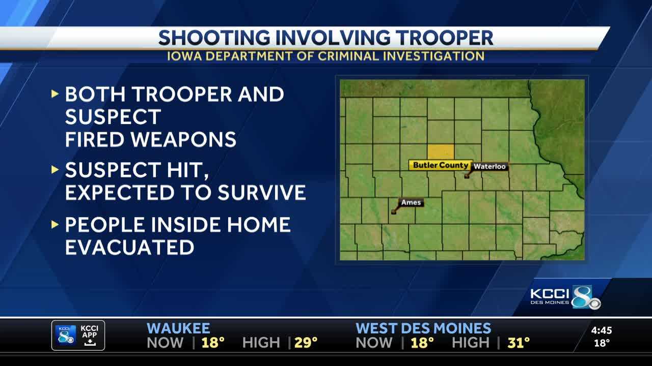 Suspect hurt, trooper on leave after shooting incident in eastern Iowa