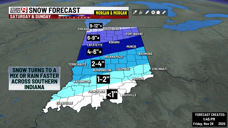 Winter storm to bring snow, gusty winds to Indiana Saturday & Sunday