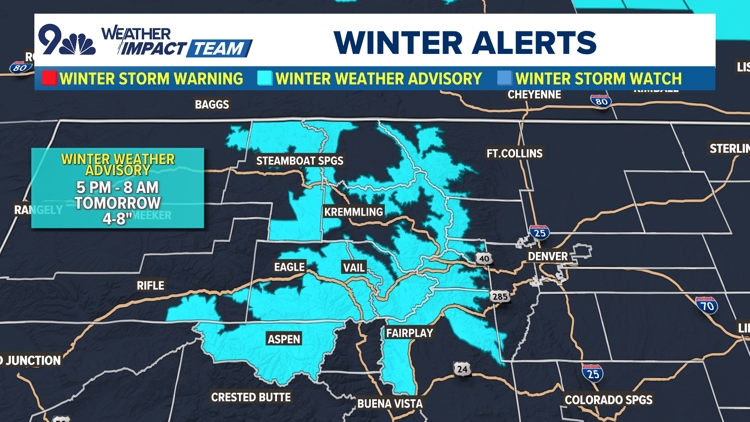 Winter Weather Advisory for the Denver-metro Wednesday for 2-7 inches ...