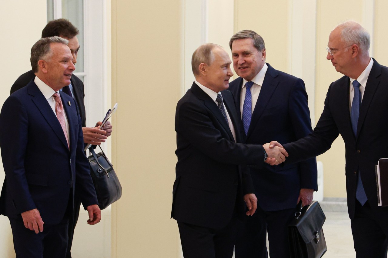 Witkoff, Putin and Dmitriev meet in St. Petersburg, Russia, in April.