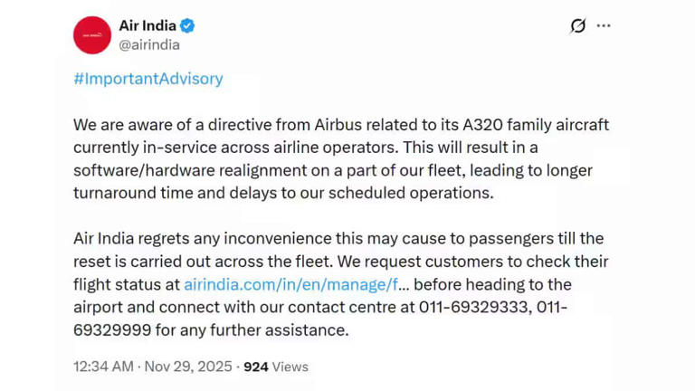 DGCA issues safety directive for Airbus A320 aircraft amid key software ...