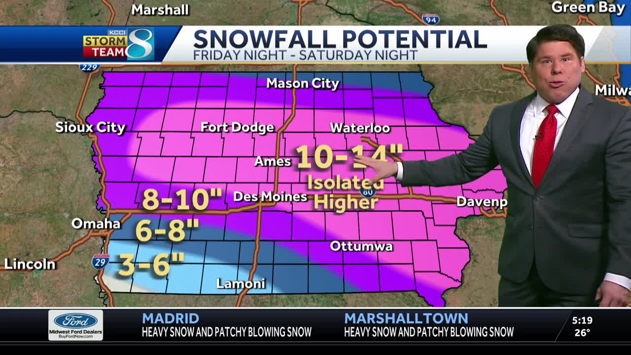 Iowa weather: Winter storm with heavy snow continues across the state