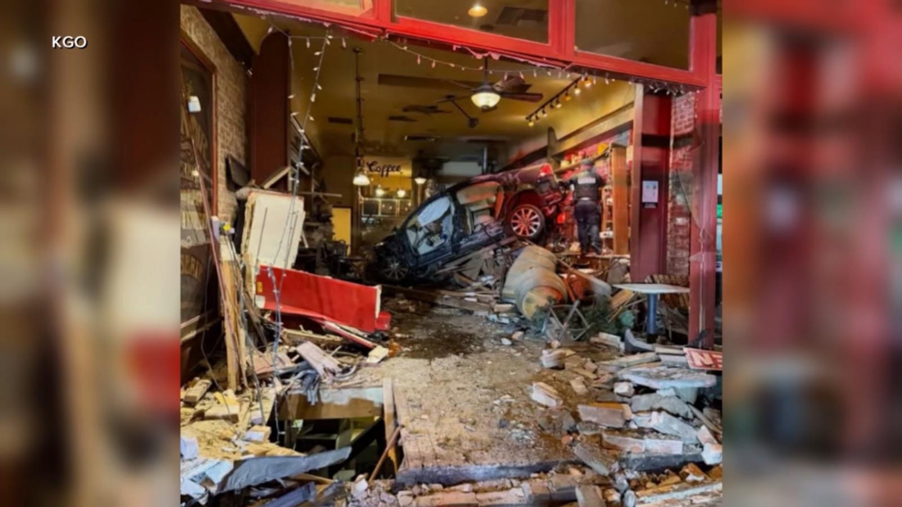 Driver crashes into California coffee shop