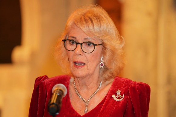 Queen Camilla Dazzles in Red Velvet and a $400K Snake Necklace