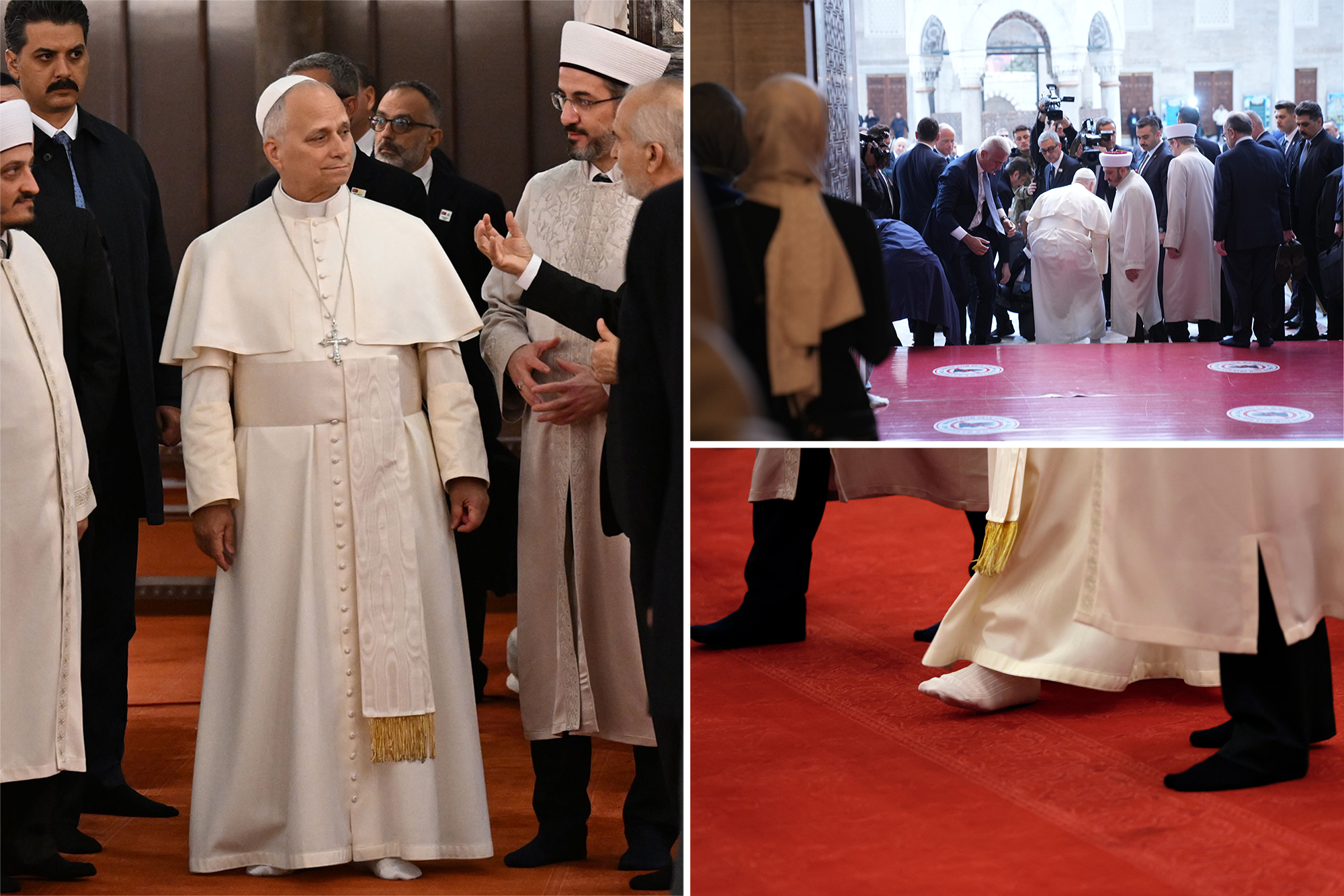 Pope Leo visits Turkey’s famous Blue Mosque in his socks — but refuses ...
