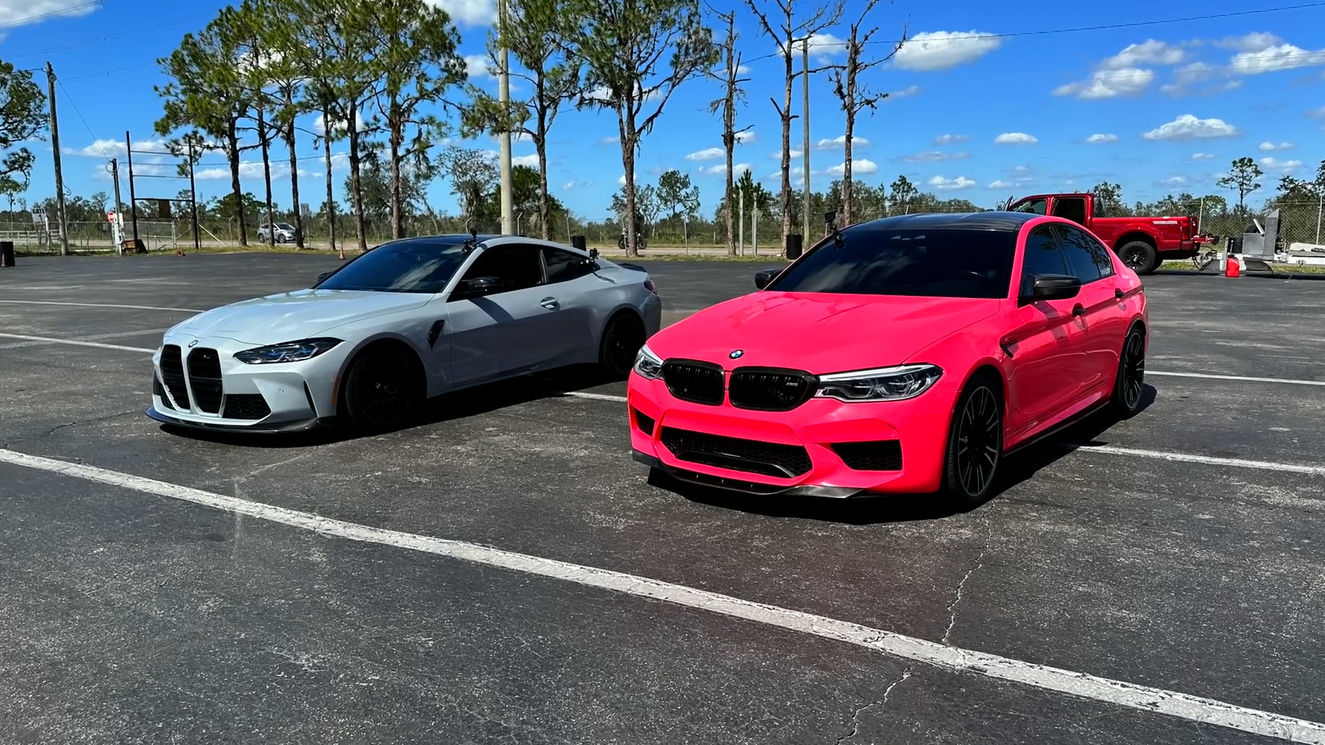 BMW M4 vs BMW M5 Quarter Mile Drag Race