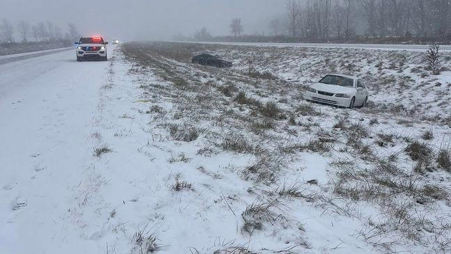 Snow covered roads lead to crashes, slide-offs; St. Joseph County ...