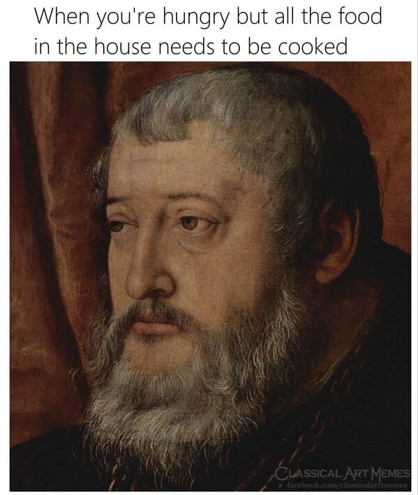 30 Funny Classical Art Memes For People Who Think About Food Constantly