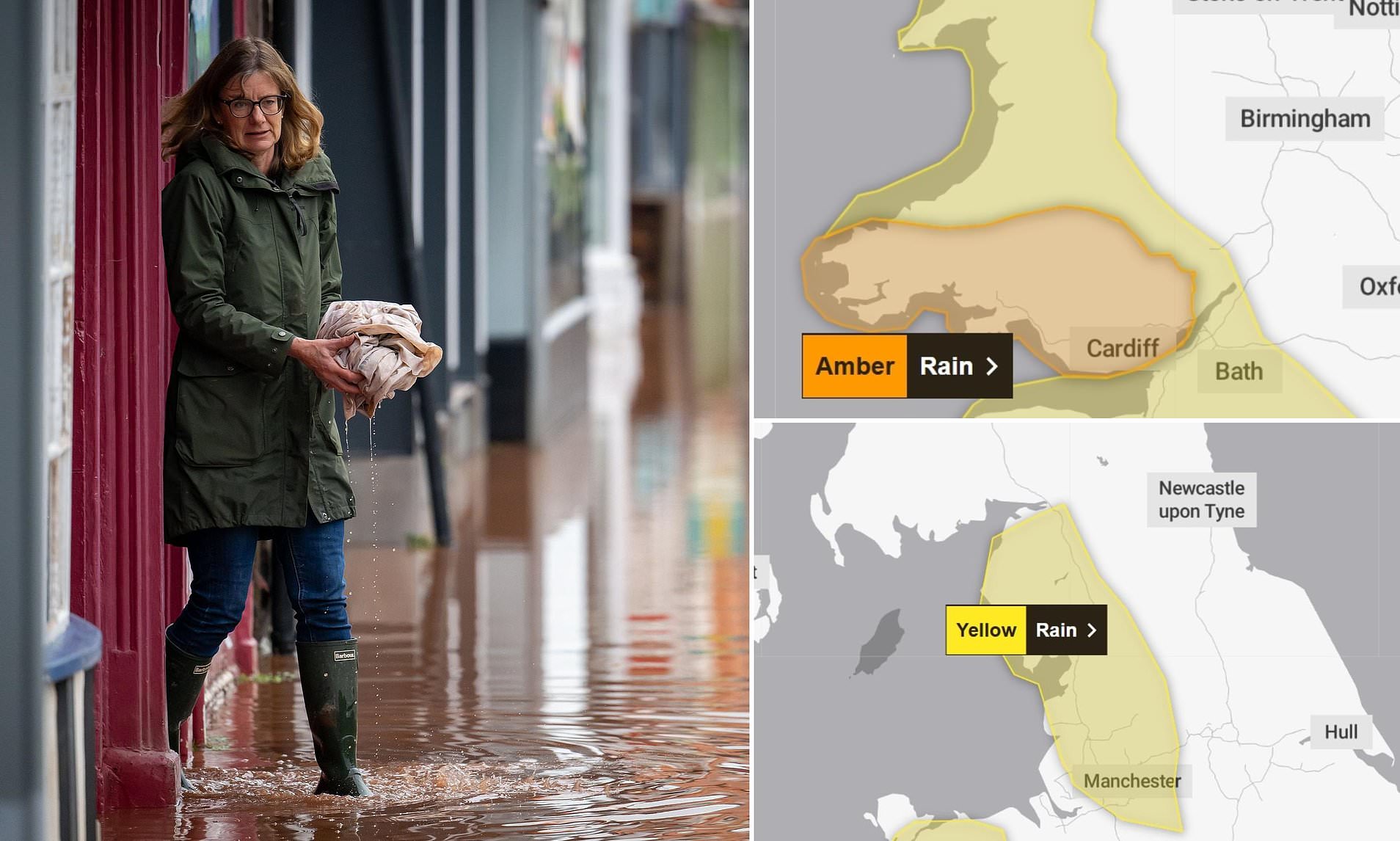 Dozens of flood alerts across UK as Met Office issues 'danger to life ...