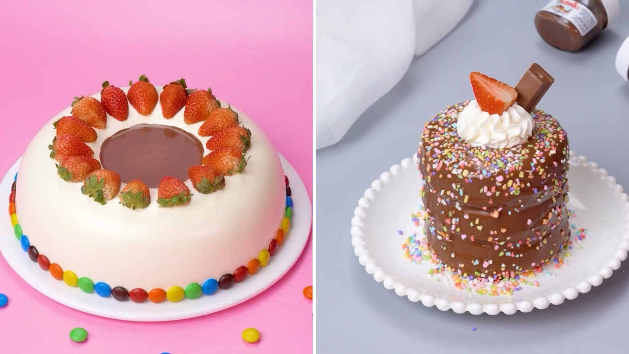 Strawberry Ring Cake & Sprinkle Chocolate Stack