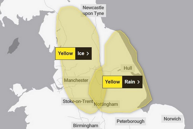 Met Office issues two new weather warnings for ice and rain in Lancashire